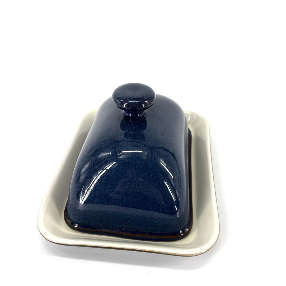 Denby Boston Imperial Blue Butter Dish